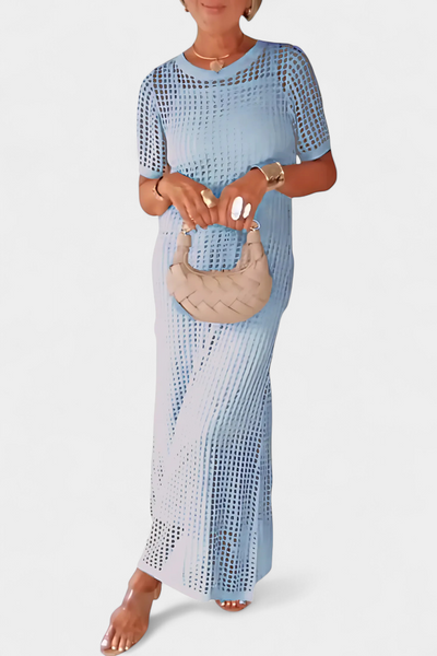 Vestido dos piezas con cuello barco