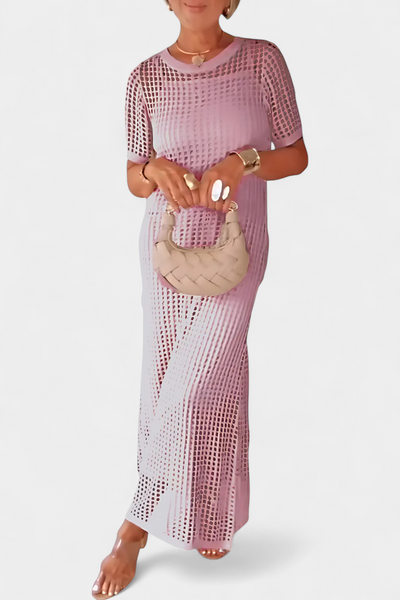 Vestido dos piezas con cuello barco