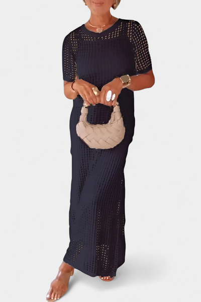 Vestido dos piezas con cuello barco