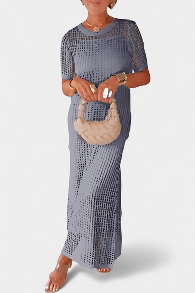 Vestido dos piezas con cuello barco