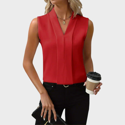 Blusa sin mangas con cuello en V