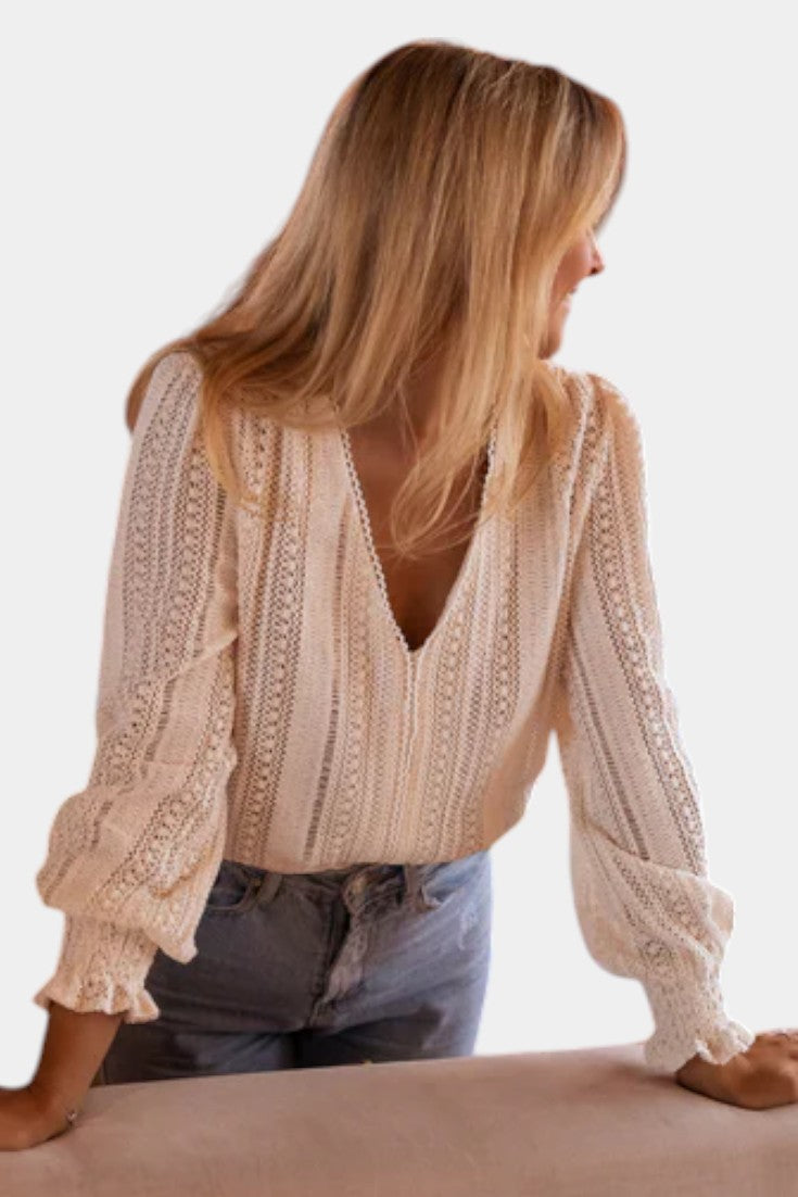 Blusa de encaje crochet