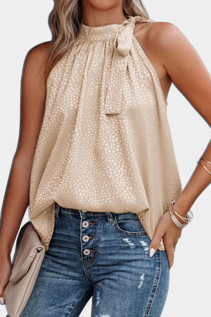 Top sin mangas de leopardo