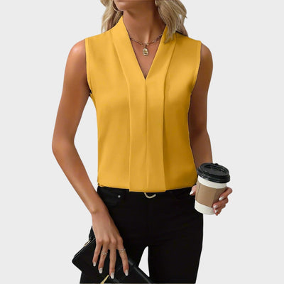 Blusa sin mangas con cuello en V
