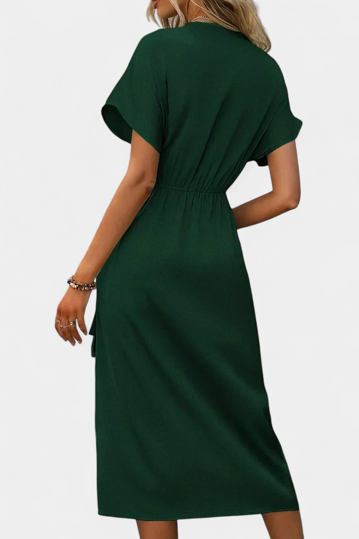 Vestido cruzado con cinturón