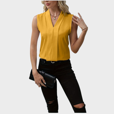 Blusa sin mangas con cuello en V