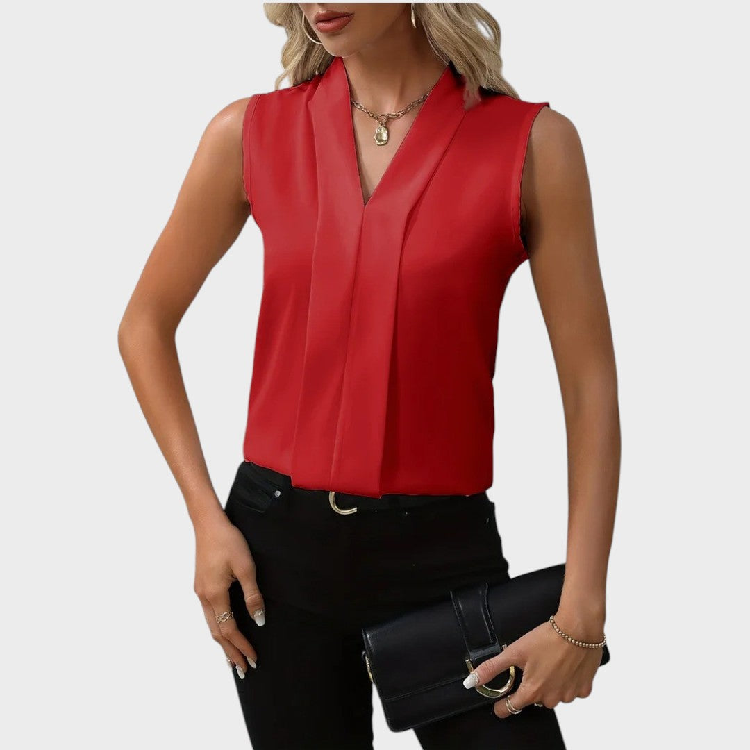 Blusa sin mangas con cuello en V
