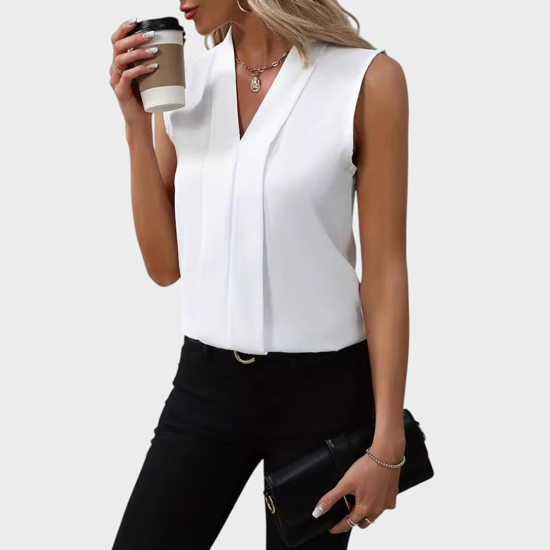 Blusa sin mangas con cuello en V