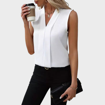 Blusa sin mangas con cuello en V